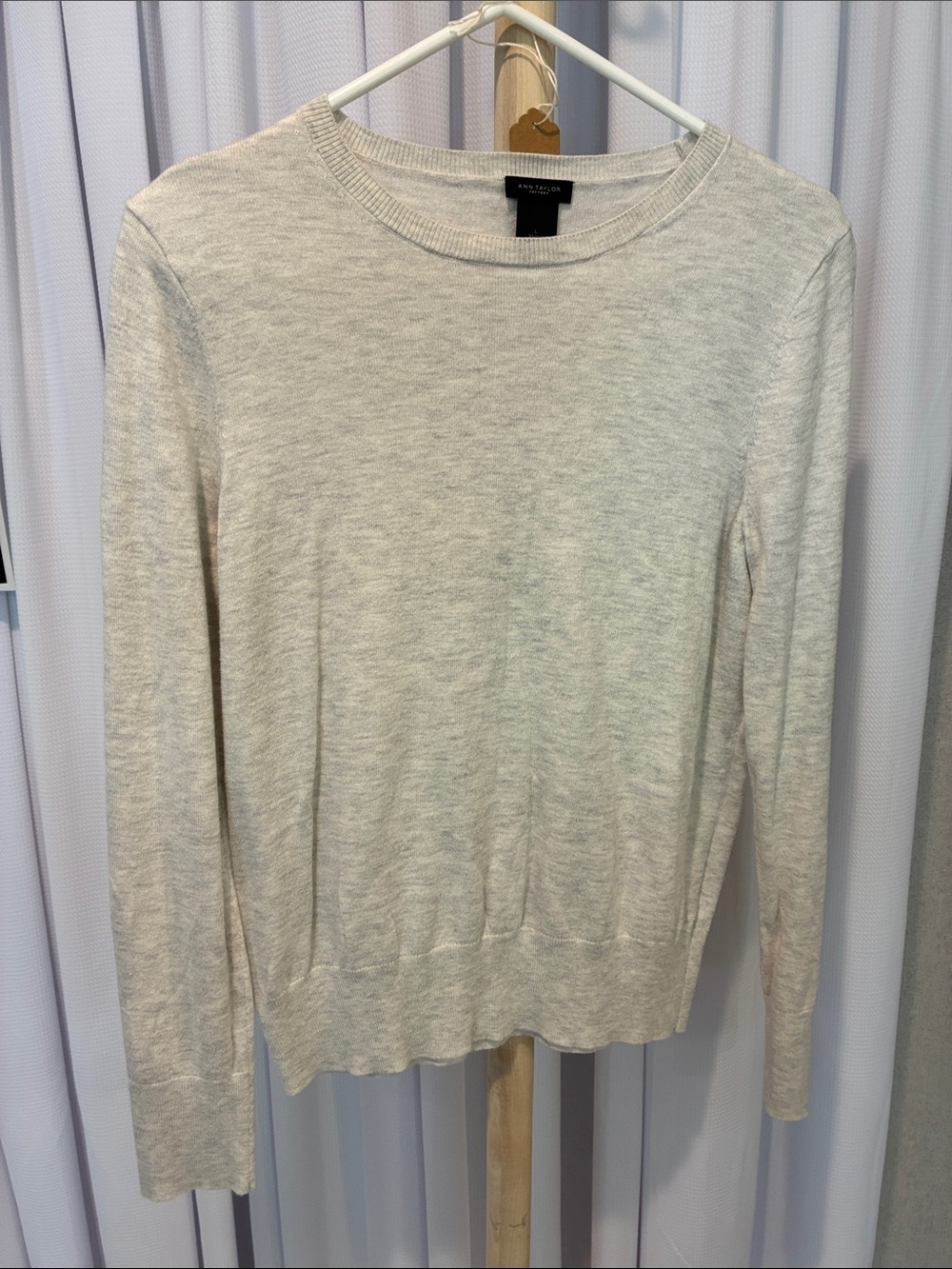 Ann Taylor Light Cream Crewneck Sweater